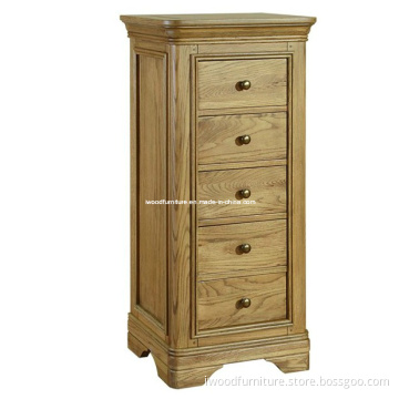 Oak 5 Drawer Wellington Chest